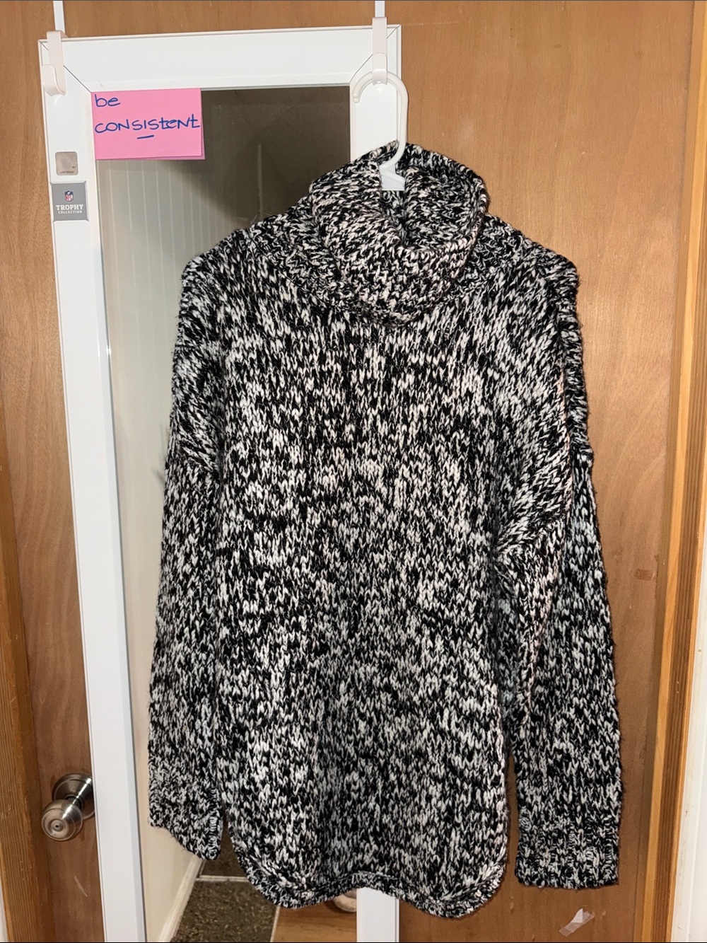Treasure & Bond Black & White Marled Cowl Sweater